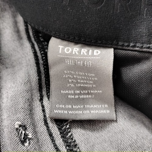 Torrid Skinny Distressed Black Denim Jeans Womens Size 24 - Picture 6 of 7