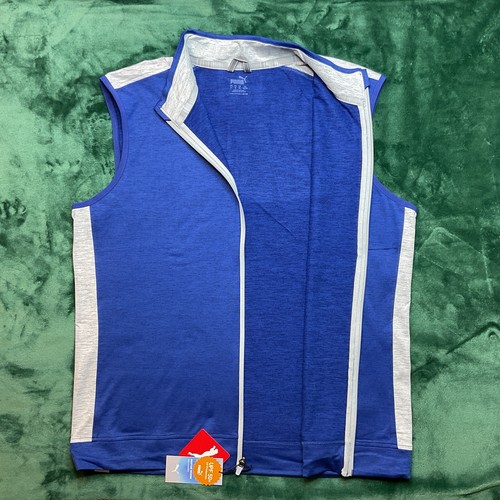 New PUMA CLOUDSPUN T7 Mens Golf Vest Size LARGE Blue/Gray - Picture 5 of 12