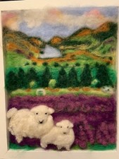 NEEDLE FELTING KIT, NEEDLEFELT KIT - SHEEP AND LAMB IN HEATHER