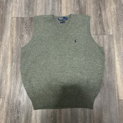 Polo Ralph Lauren, Vintage 1990s Polo Ralph Lauren Green Lambswool Best Size Xl