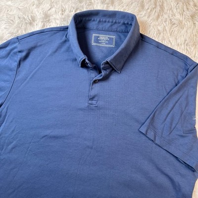 Charles Tyrwhitt Men s Large Blue Performance Polo Shirt Short Sleeve Stretch
