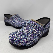 691 Dansko LT Pro Dash Leather Blue Clog Size 39 EU 8.5-9 US