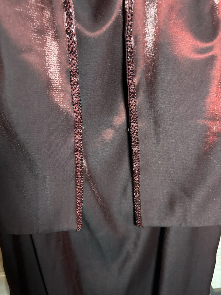 Jaqueta de Jantar Vintage Borgonha Alex Noites Vestido de Noite Frisado Elegante Formal - Imagem 3 de 4