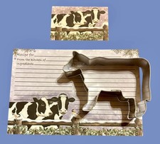 Winter Cows Recipe Cards And Cookie Cutter Gift Set New Made In The USA
