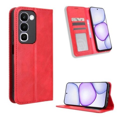 Für Realme C100 4G Magnetisch Buckle Retro Textur Leder Telefon Case Cover