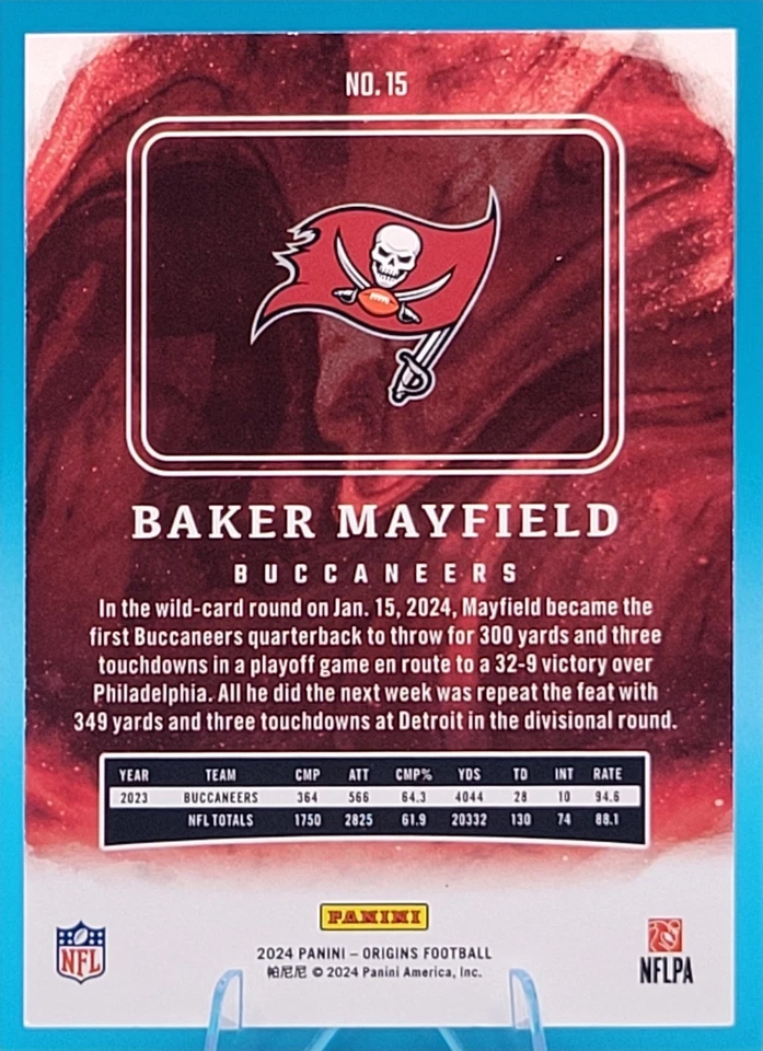 2024 Panini Origins - Baker Mayfield #15 Orange First On Print /125 - Image 3 of 3