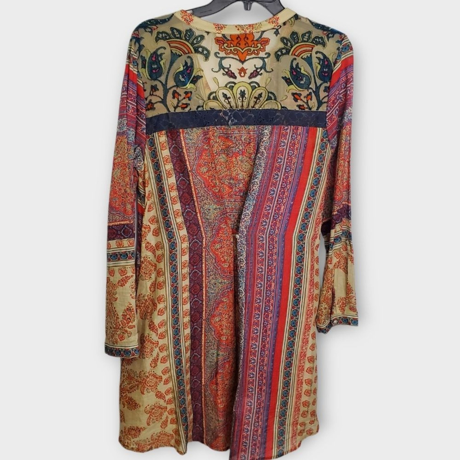 Soft Surroundings Boho Patchwork Tunic Blouse Emb… - image 2