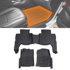 Carpet Floor Mats For Toyota Tacoma Double Cab 2005-15 Black Tpe Floor Liners