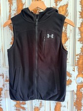 Under Armour Gorpcore Youth Fleece Hooded Zip-Up Vest Black Size YMD