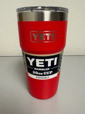 Rescue Red YETI® 20oz Stackable RAMBLER® - Authentic - Mag Lid Retired Color