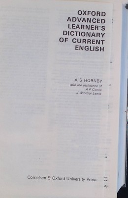 Oxford Advanced Learner's Dictionary of Current English.9. Auflage Hornby, A.S.: