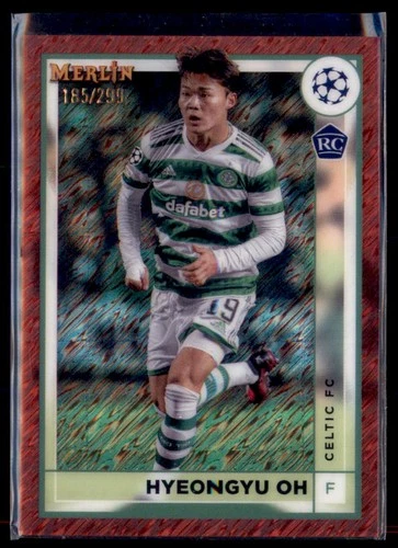 2023 Topps Merlin Red Shimmer Hyeongyu Oh Celtic FC 36 RC Serial Numbered /299