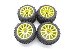 4x Vintage Proline MULCHER 40 Series 1/8 Monster Truck Tires on 24mm Hex Wheels