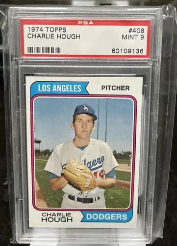 Charlie Hough 1974 Topps #408 Vintage PSA 9 Mint