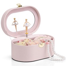 Vlando Musical Jewelry Box for Girls - Kid Music with Ballerina A.Pink