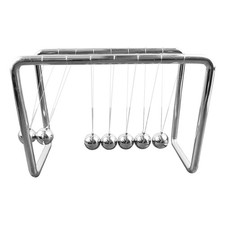 Grey Newtons Cradle Steel Balance Balls Physics Science Pendulum Desk Accessory