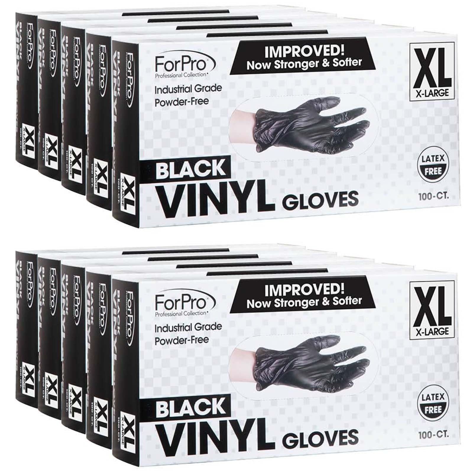 Black Industrial Grade Latex-Free Powder-Free Disposable Vinyl Gloves