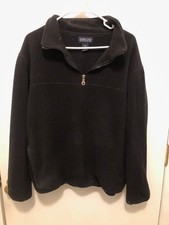 Vintage Lands End Unisex SZ Small Black 1/4 Zip Polartec Sweatshirt w/ Pockets