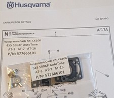 Husqvarna 545 mkll 550XP AutoTune AT-3 AT-7 AT-16 Carburetor Kit. P/N: 577666101