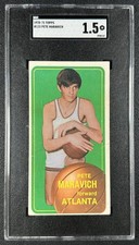 PETE MARAVICH SGC 1.5 1970-71 TOPPS #123 ROOKIE RC HAWKS 142