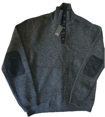 NWT-BUFFALO David Bitton Men s Insulated Sweater Jacket M Gray Knit Fleece Lined