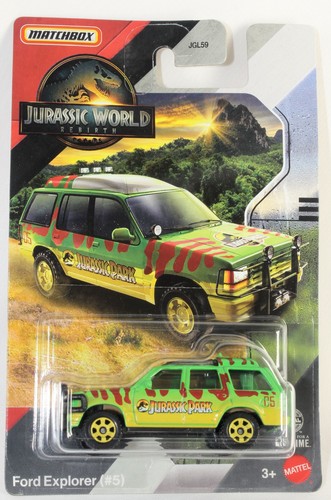 Matchbox Jurassic World Renacimiento 2025 Park Jeep Wrangler #18 y Ford Explorer #5 - Imagen 3 de 3