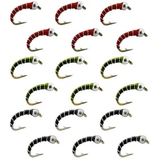 ZEBRA MIDGE Bead Head Nymph, Black - Fly Fishing Trout Bluegill Panfish Flies