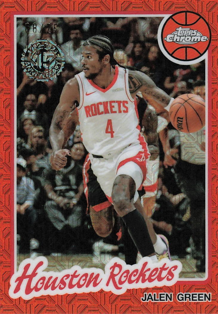 Jalen Green 2025-26 Topps '80-81 Topps Chrome Orange Mojo Refr. #TC-JG 08/25