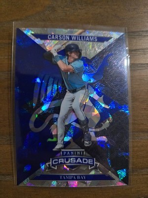 2025 Panini Crusade - Crusade Blue Cracked Ice - Carson Williams #28 Tampa Bay