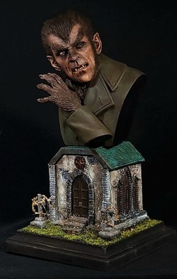 1/4 Scale Karloff As The Wolfman Sculpted By Jeff Yagher Resin Bust New Original