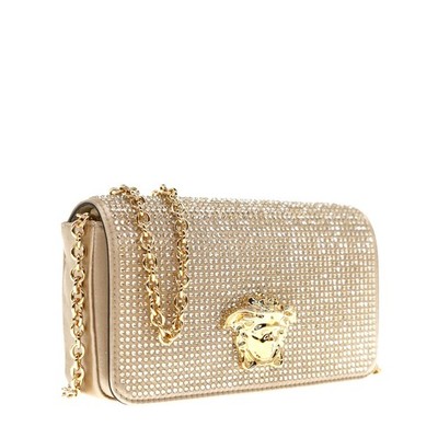 Versace Medusa Strass Crystal Wallet On Chain Crossbody New