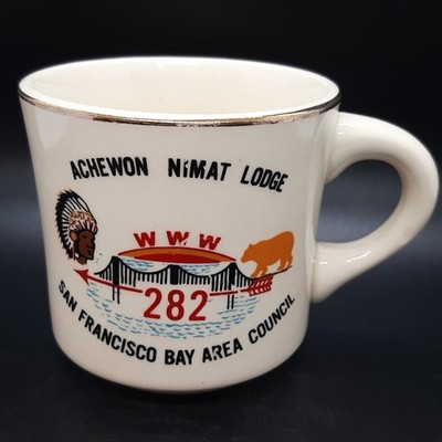 BSA Mug Order Of The Arrow WWW 282 ACHEWON NIMAT LODGE S.F.B.A.C. 1970s Scouts