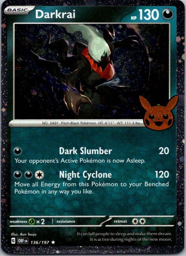 Darkrai (Cosmos Holo) 136/197 Trick or Trade BOOster 2024 Pokemon TCG NM