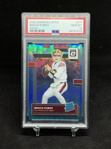 Brock Purdy 2022 Donruss Optic Aqua #277 #125/299 RR RC (PSA 10)