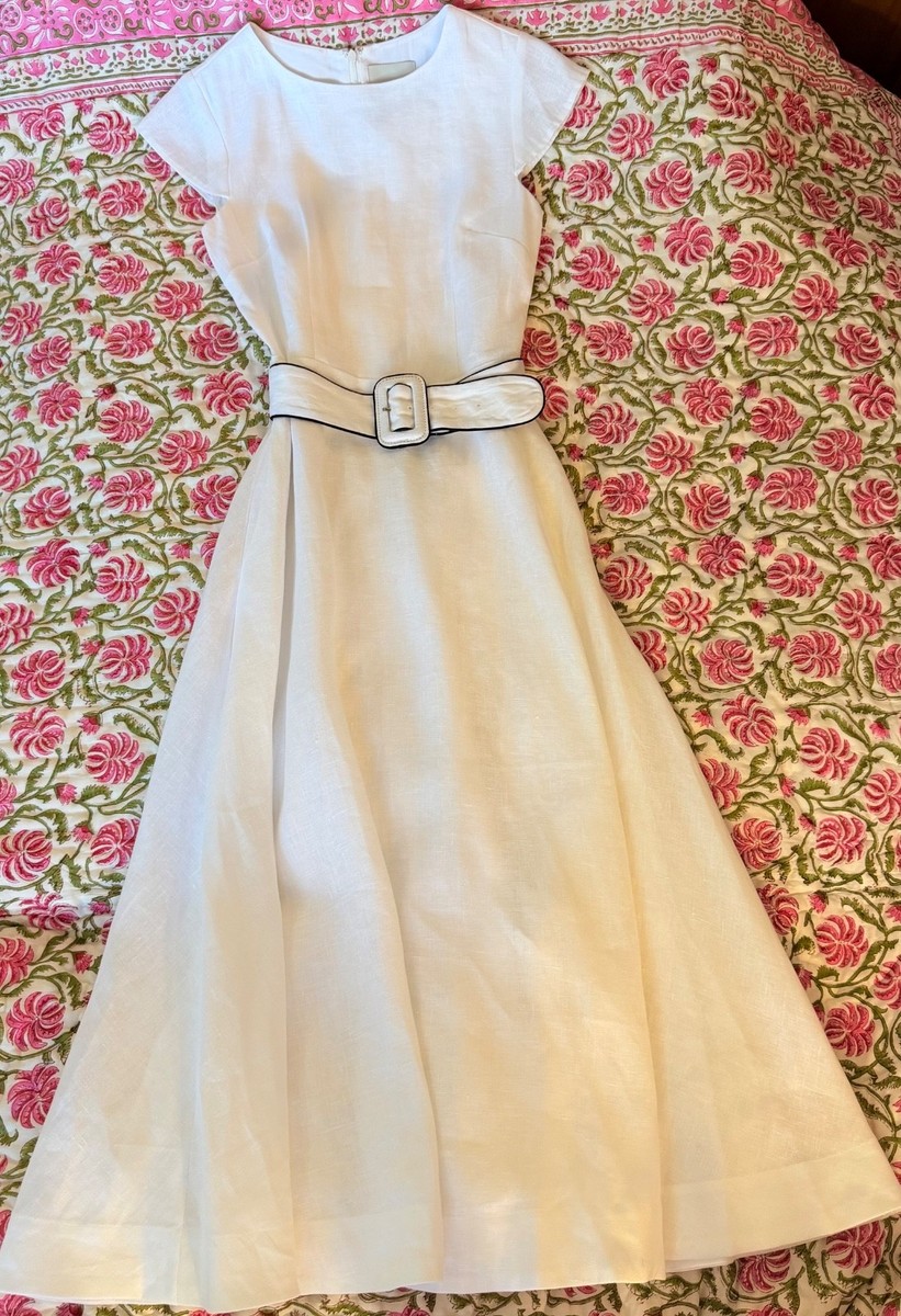 felipe belted linen dress Reformation Felipe Belted Linen Dress In White, NWOT, never worn, no flaws.