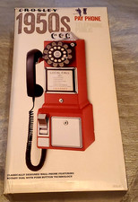 Crosley 1950s CR56-RE 1957 Red Pay Phone, Pulse/tone Switchable Phone SEALED BOX