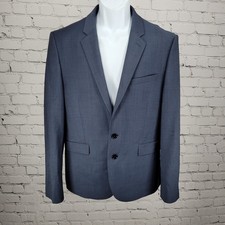Express Blue Skinny Fit Innovator 2 Button Notch Vented Blazer Sport Coat 38