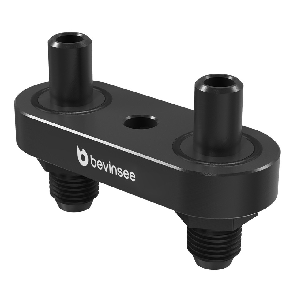 BEVINSEE 6L80E 6L90E 8L90E 6AN Transmission Cooler Line Adapter – Billet Aluminum, CNC-Machined, 1-Yr Warranty