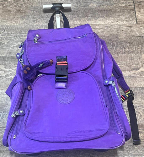 Kipling Alcatraz Wheeled Laptop Backpack Rolling Purple Travel School Bag