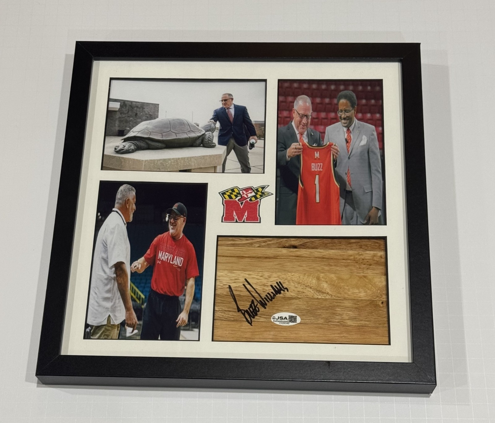 Buzz Williams Autographed Signed Maryland Terrapins 12X12 FRAMED FLOORBOARD COLLAGE JSA COA 