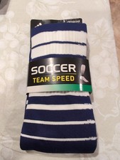Adidas soccer Team Speed Sock size L 9-13 - NWT, climacool, blue/white stripe