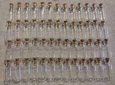 52 pcs 1.75" Small Miniature Glass Cork Bottles Glass Jar with Cork for Crafts