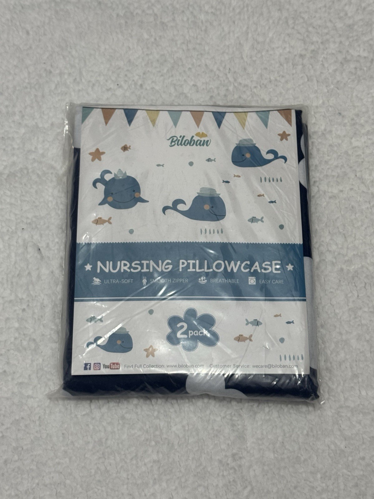 Nursing Pillow Cover Breastfeeding for Boppy Pillow 100% Cotton Zippered 2 Pack-image