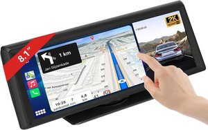 8.1'' Wireless CarPlay Screen - 2K DVR-1080P Backup Camera-Portable Touchscreen