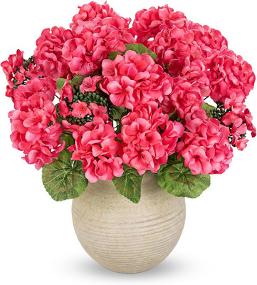 Pink Geranium Artificial Flowers Realistic for Outdoor 15.7   Extra Full UV Resi