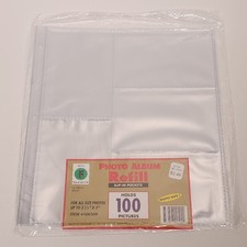 Photo Album Refill Pages Slip in Pockets 3 .5" x 5" Holds 100 3 1/2 x5 Pictures