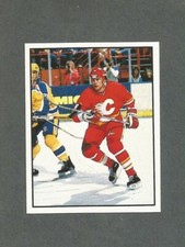  1988-89 Panini NHL Hockey Sticker Calgary Flames LA Kings #199 IN ACTION