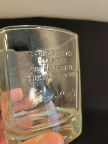 Jack Daniels Old No 7 Square Rocks Glass Signed Embossed Every Day We Make It - Picture 9 of 10