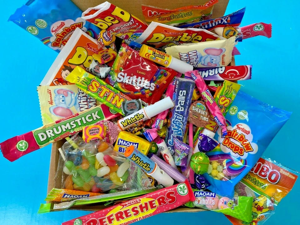 Enorme 200 Retro Dulces Caja Regalo Cesta Niño Fiesta Ponte Bien Regalo de Navidad Papá Foto 2 de 2