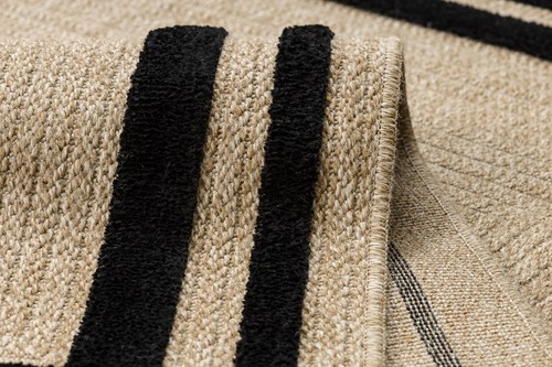 Moderner Struktur Sisal Designer Teppich FUNKEN Rahmen beige/schwarz Beste Qualität - Bild 6 von 10